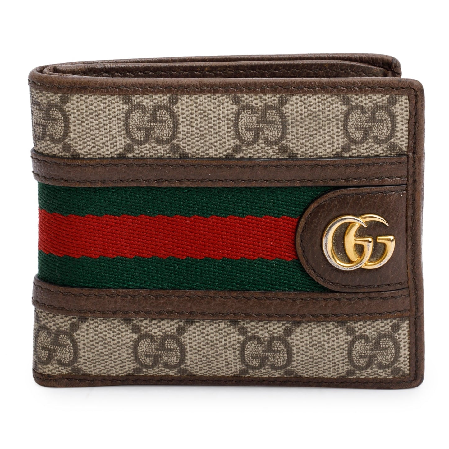 Gucci Beige GG Supreme Web Ophidia Bifold Wallet