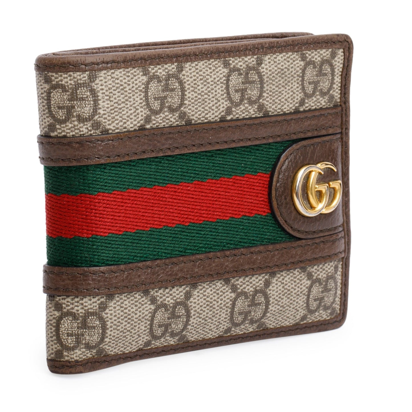 Gucci Beige GG Supreme Web Ophidia Bifold Wallet