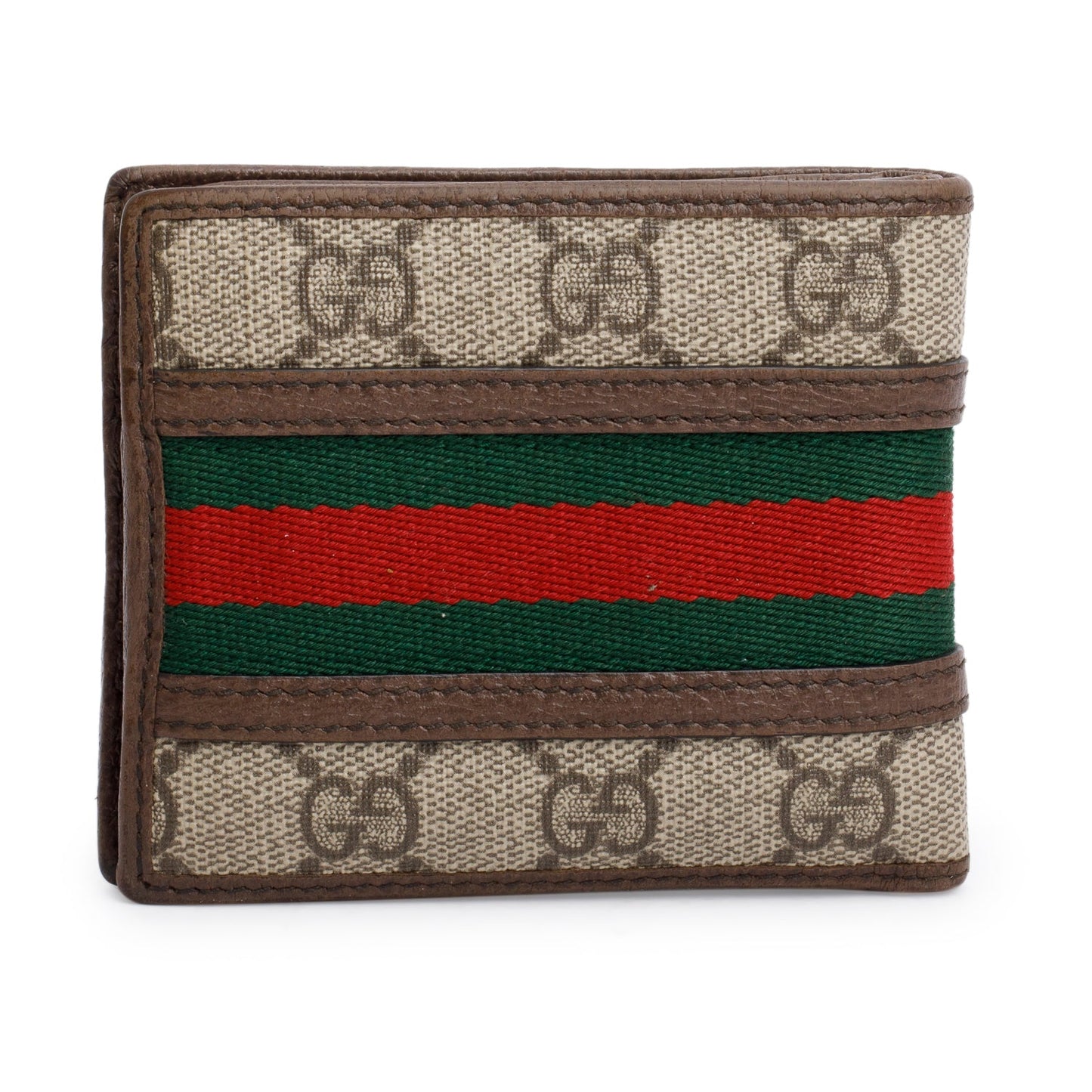 Gucci Beige GG Supreme Web Ophidia Bifold Wallet