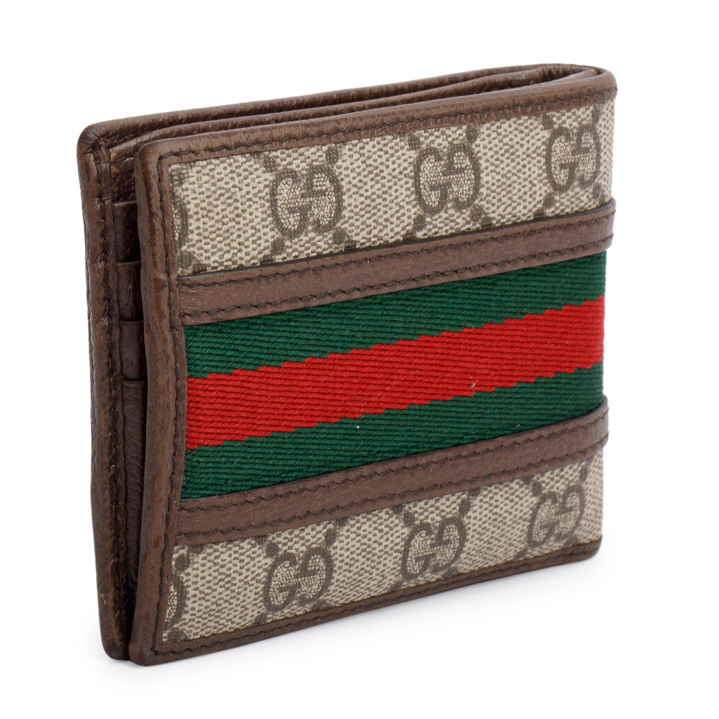 Gucci Beige GG Supreme Web Ophidia Bifold Wallet