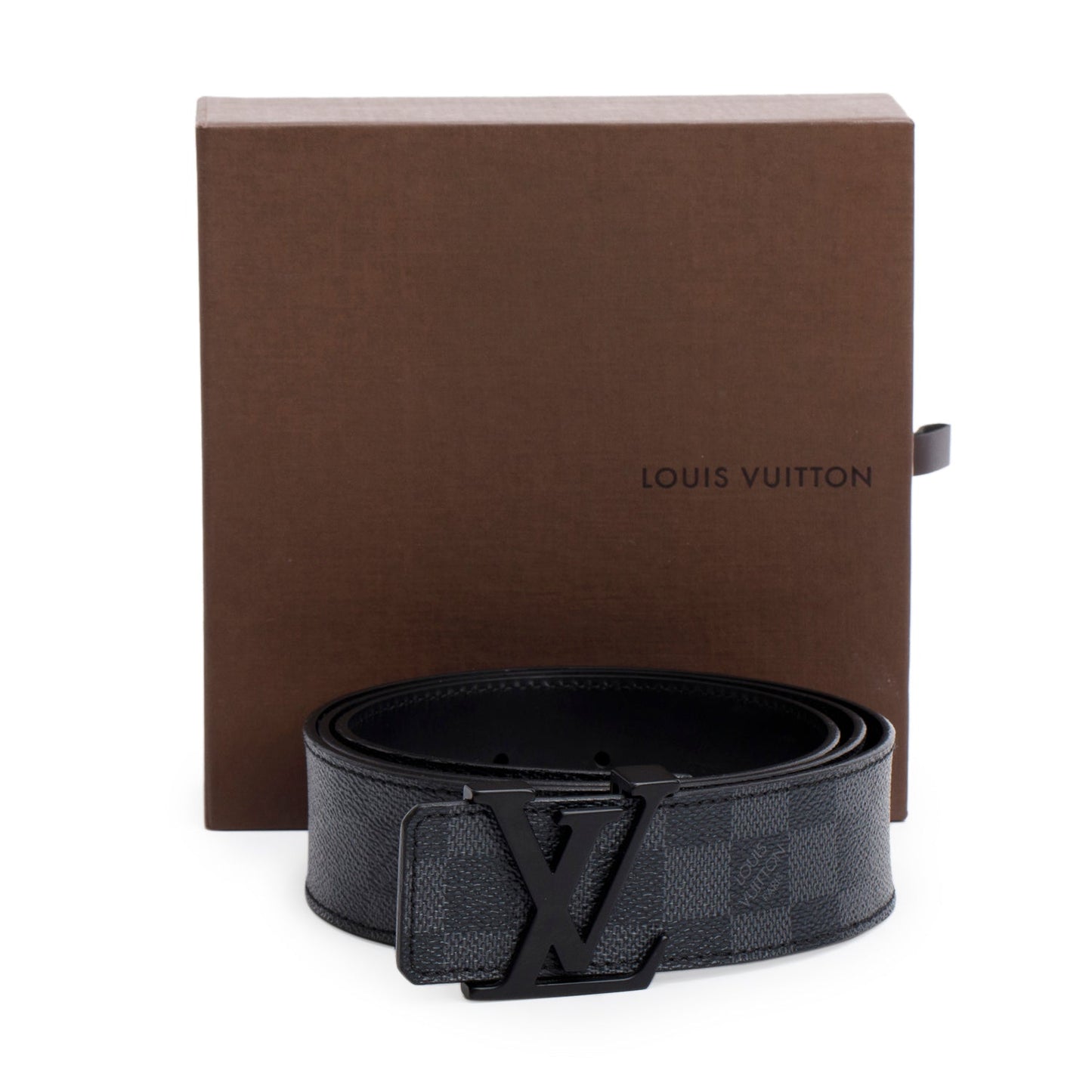 Louis Vuitton Damier Graphite Canvas LV Initials 40 MM Belt 105 42