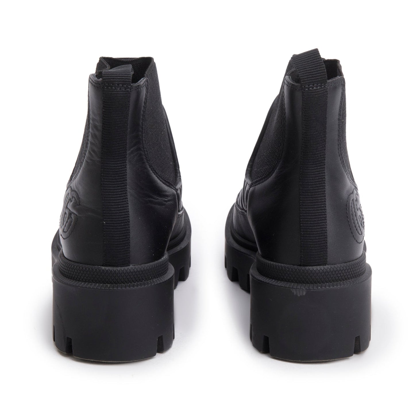 Gucci Black Nappa Matelasse Leather Frances Chelsea Ankle Boots, Size 34.5