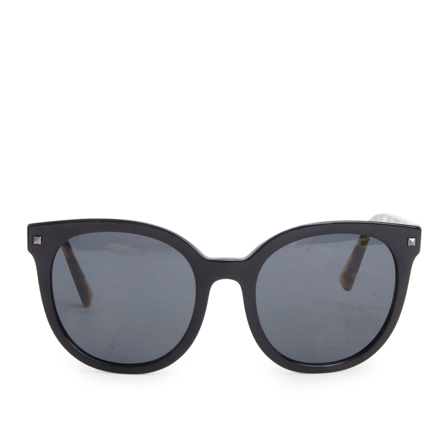 Valentino VA 4083 Black/Tortoise Acetate Stud Square Sunglasses