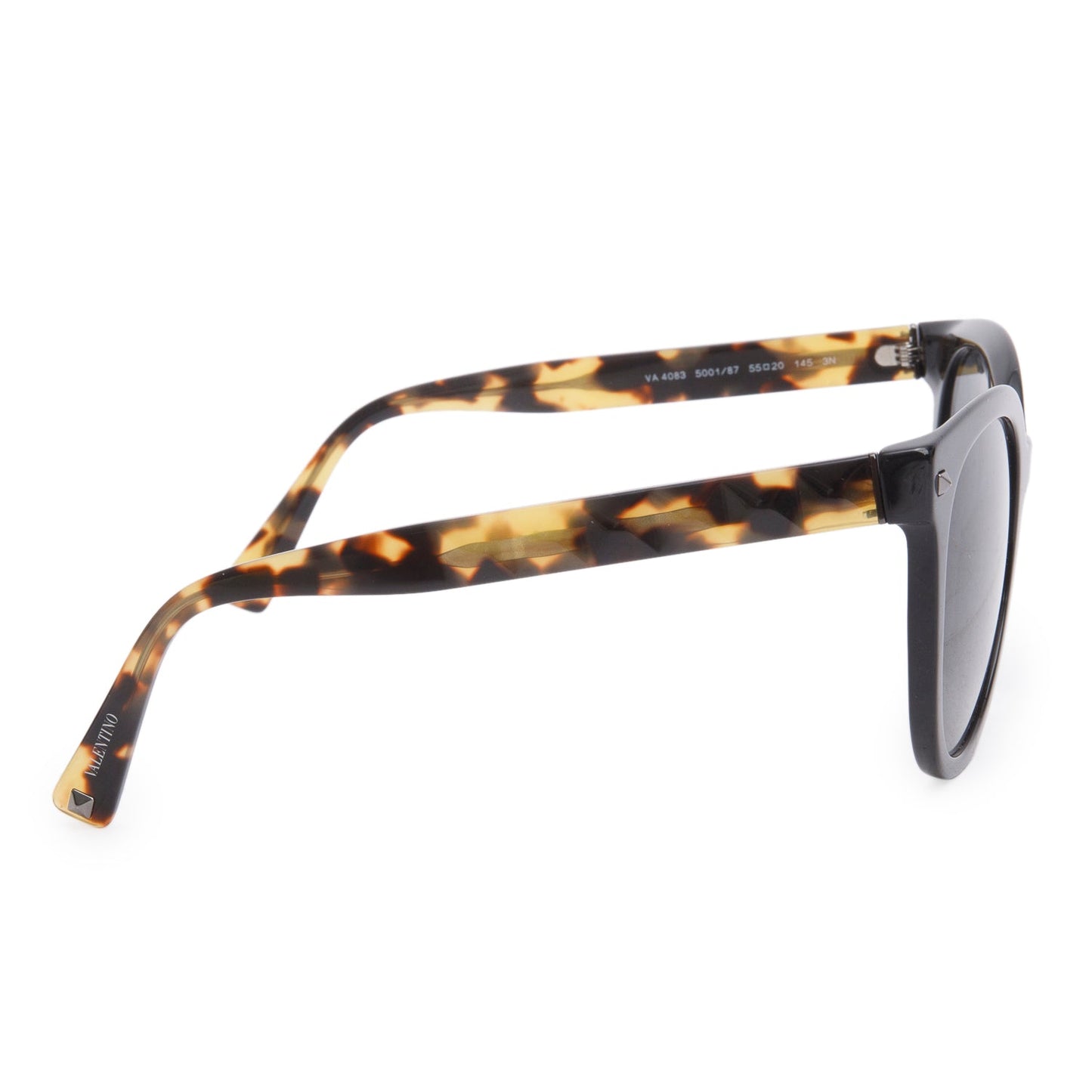 Valentino VA 4083 Black/Tortoise Acetate Stud Square Sunglasses