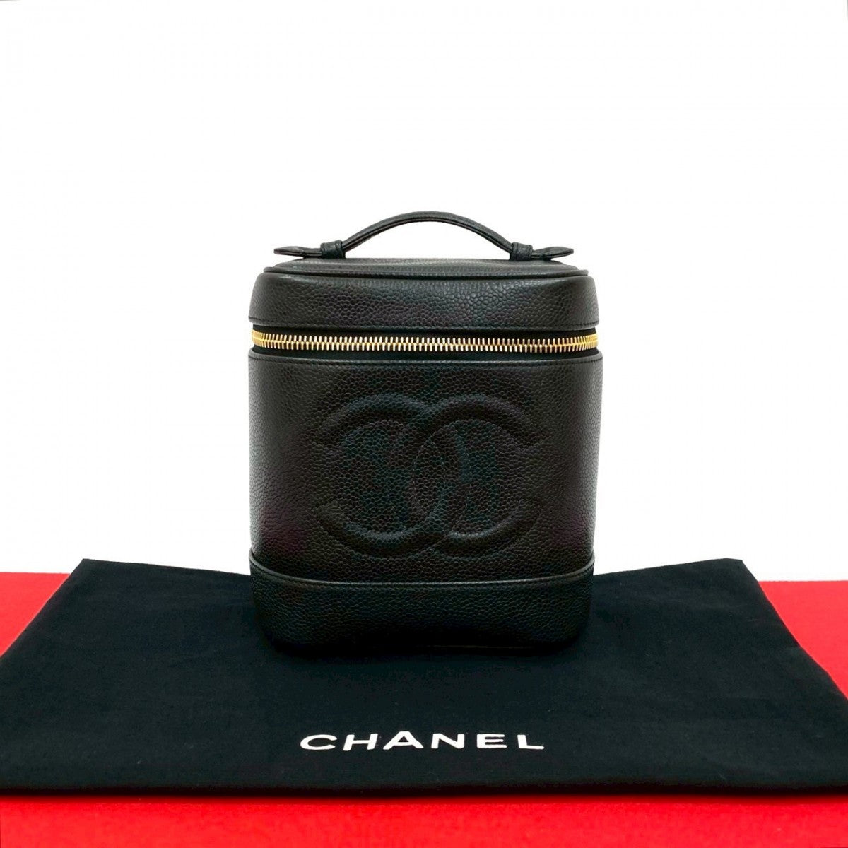 CHANEL Handbag Matt caviar skin black