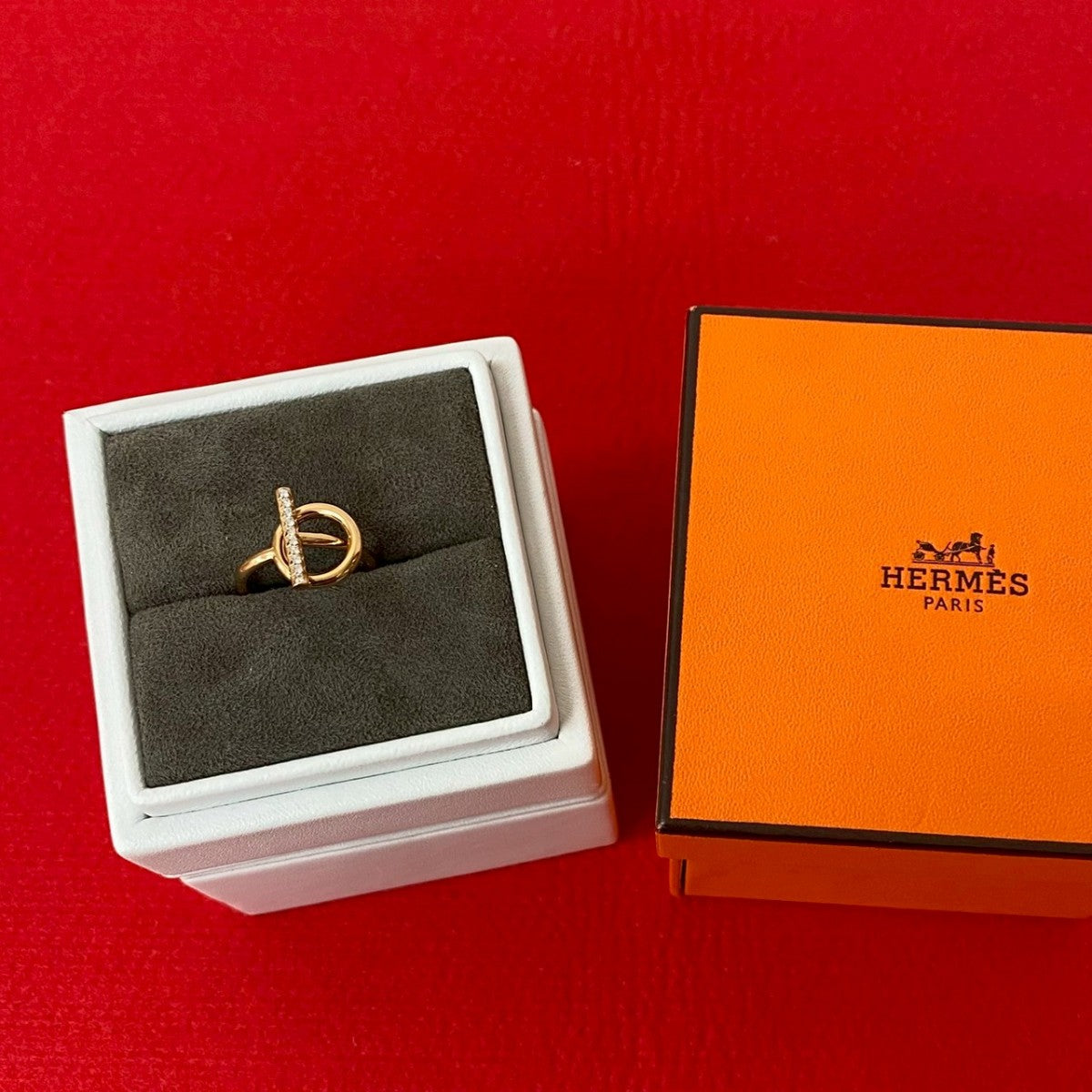 HERMES Ring K18 Pink Gold gold Echape