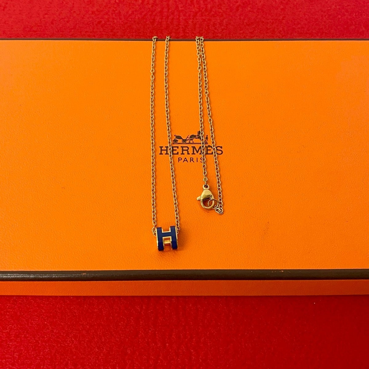 HERMES Necklace Gold Plated gold Mini pop ash