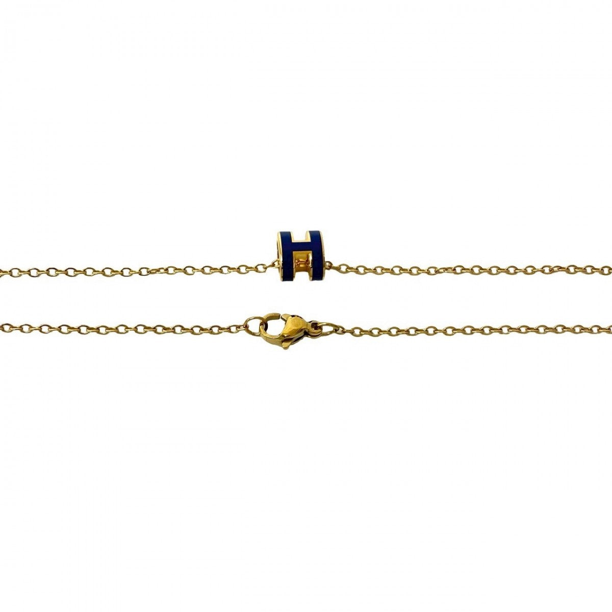 HERMES Necklace Gold Plated gold Mini pop ash