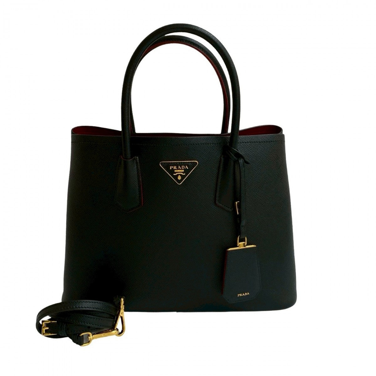 PRADA Shoulder Bag leather black
