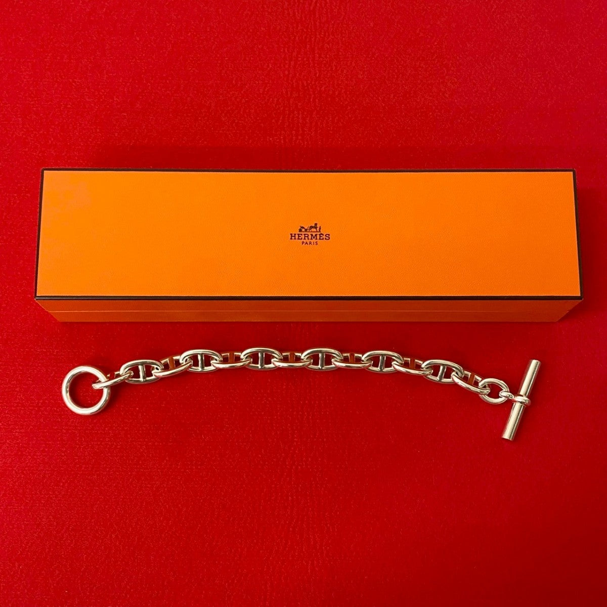 HERMES bracelet Silver925 Silver Chene Dunkle TGM 13 frames