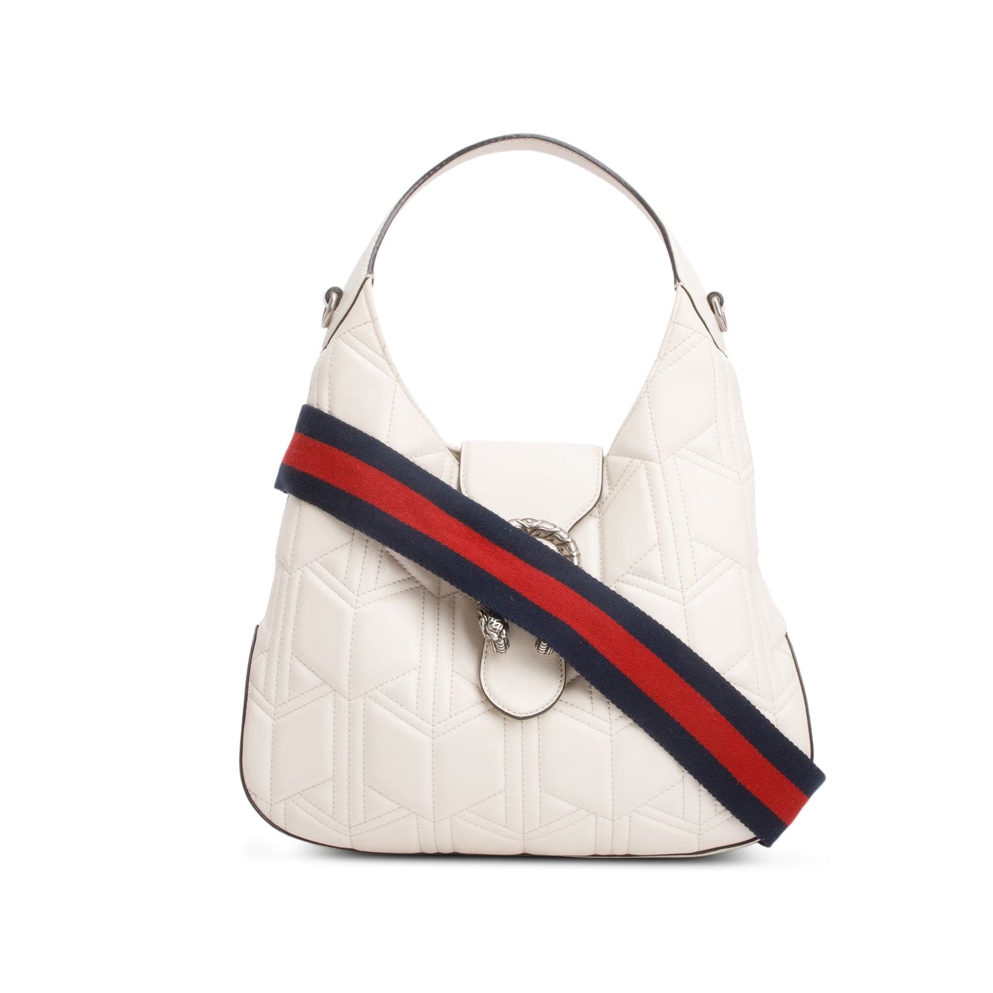 Gucci White Leather Matelasse Dionysus Hobo