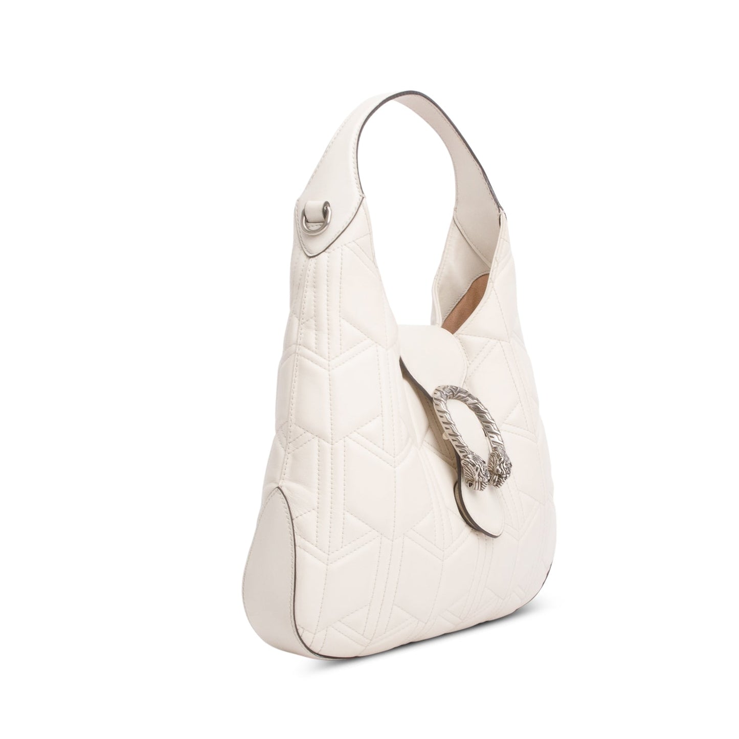 Gucci White Leather Matelasse Dionysus Hobo