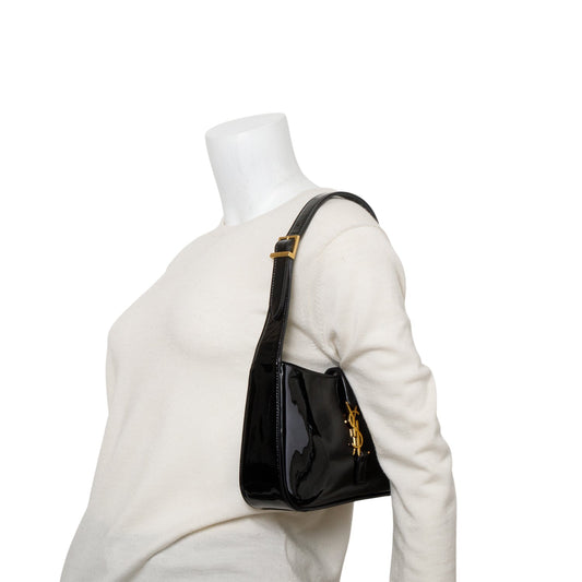 Saint Laurent 2021 Black Patent Calfskin Le 5 a 7 Hobo