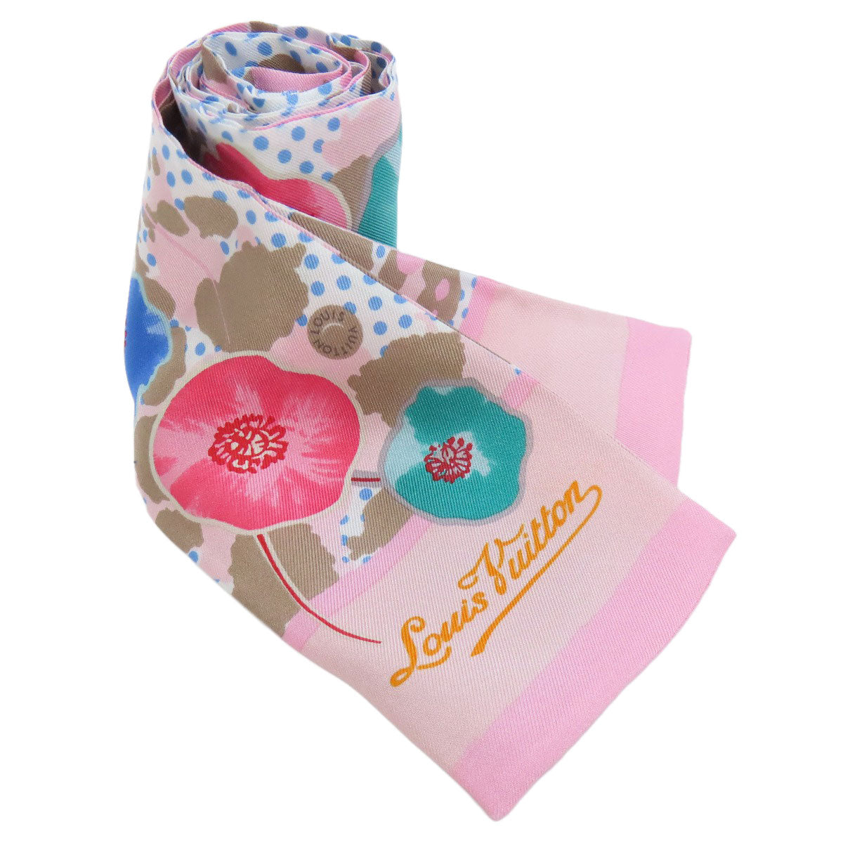 LOUIS VUITTON scarf M75214 silk pink Bando Retro Flower Women