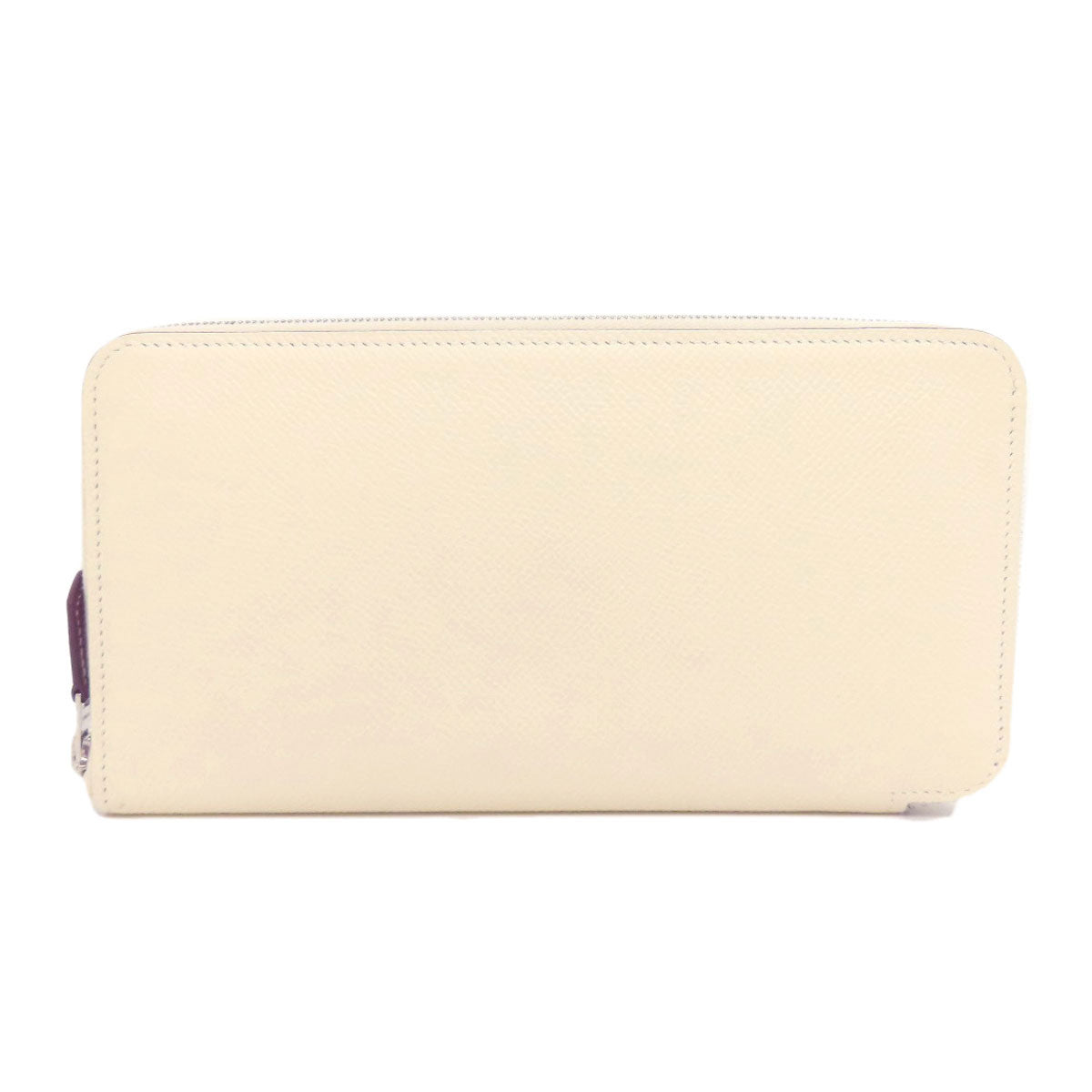 HERMES Long Wallet Purse Epsom white Azap Silkin Long Nata Women