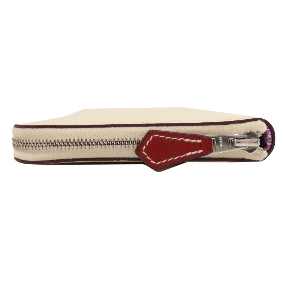 HERMES Long Wallet Purse Epsom white Azap Silkin Long Nata Women