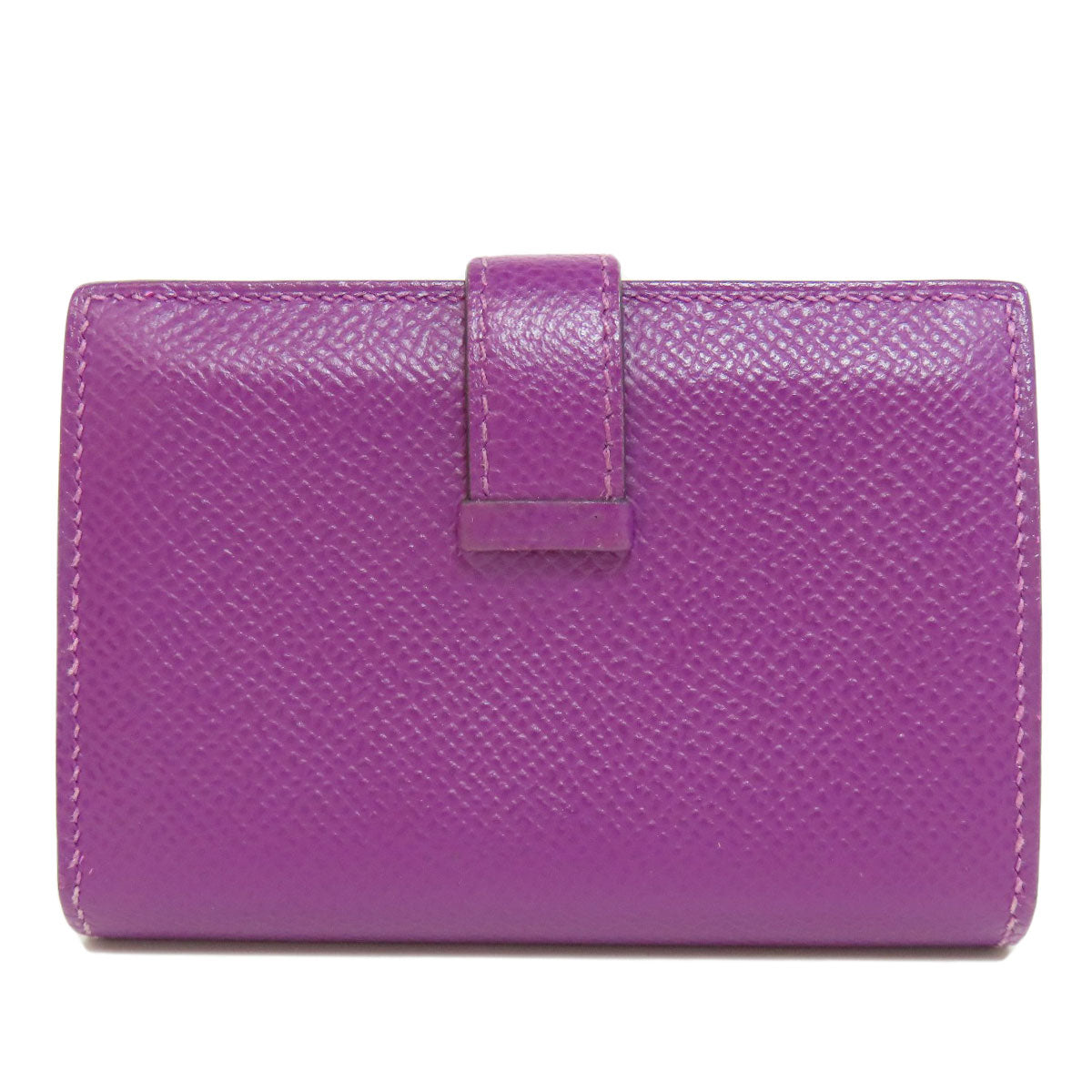 HERMES Card Case Epsom purple Bearn Gold Metal Women