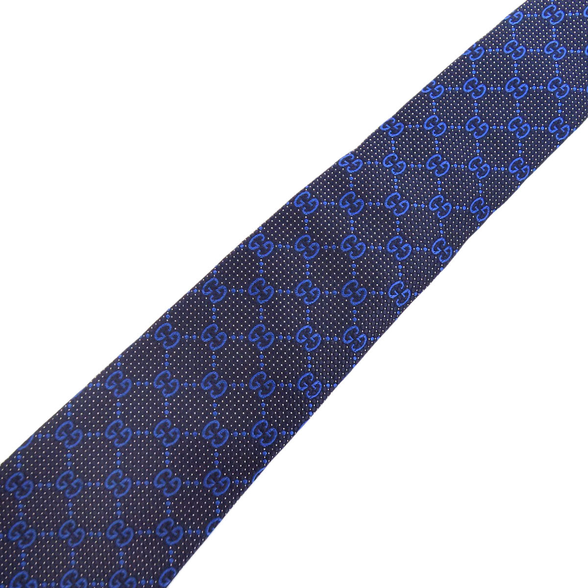 GUCCI tie silk Navy GG pattern mens