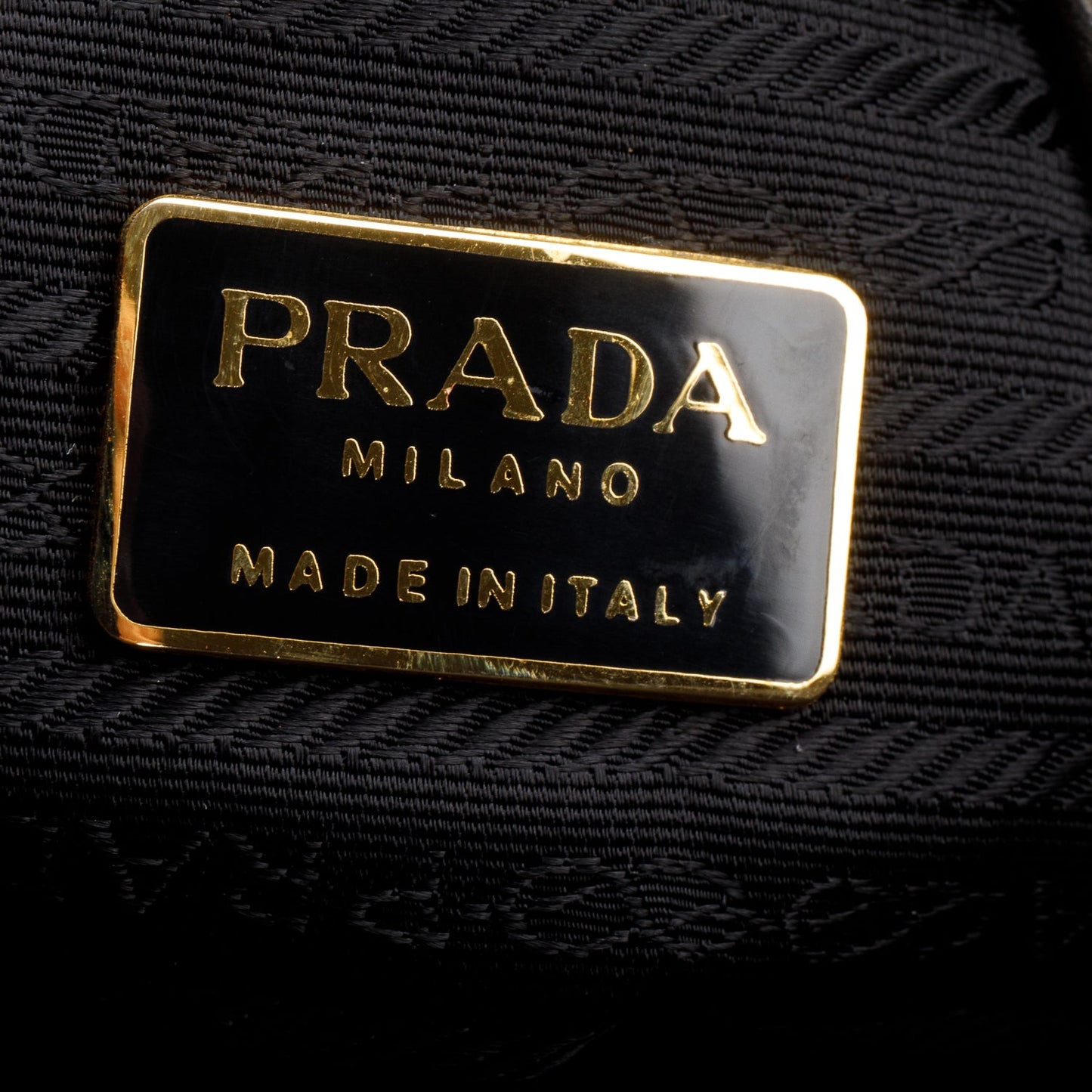 Prada Black Tessuto Nylon Chain Shoulder Bag