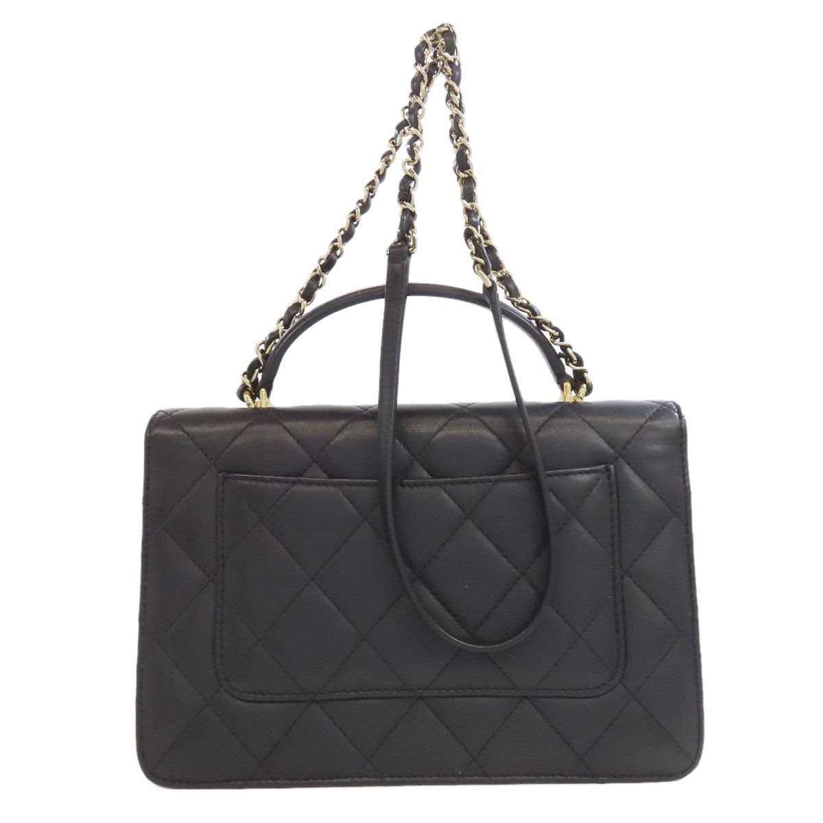 CHANEL Handbag lambskin black Matelasse Gold Metal 2WAY Women