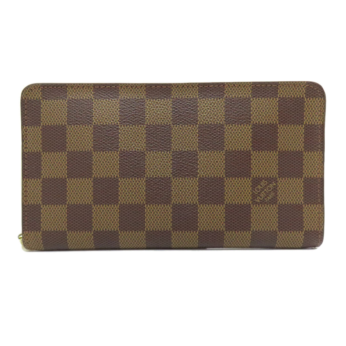 LOUIS VUITTON Long Wallet Purse N61728 Damier canvas Brown Portonet Zip Women