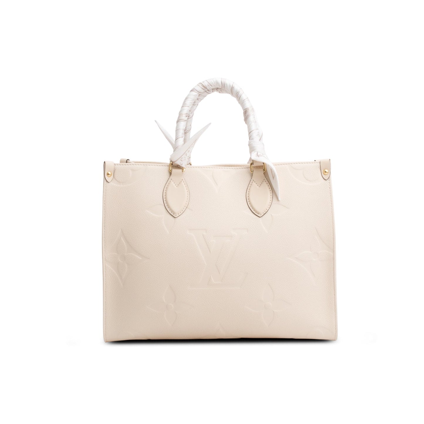 Louis Vuitton Cream Empreinte Monogram Giant OnTheGo MM Tote
