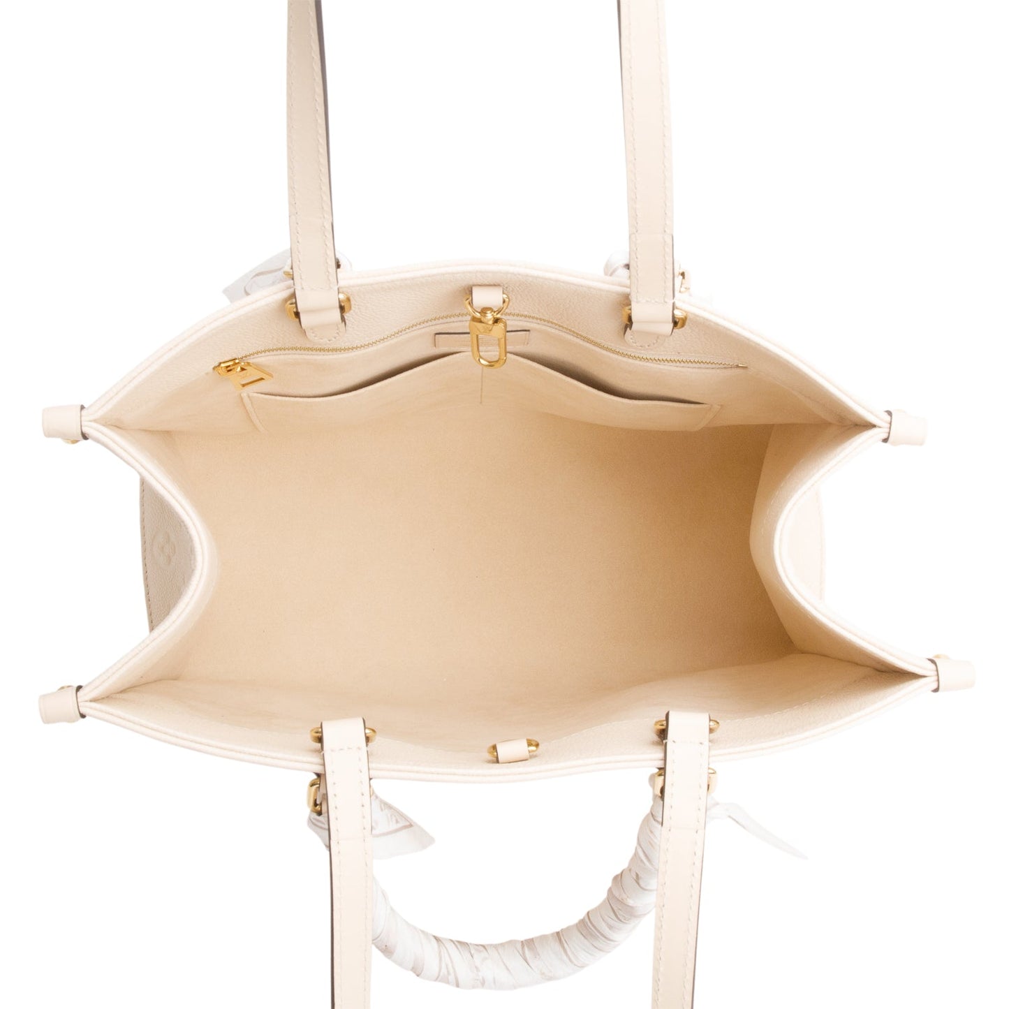 Louis Vuitton Cream Empreinte Monogram Giant OnTheGo MM Tote