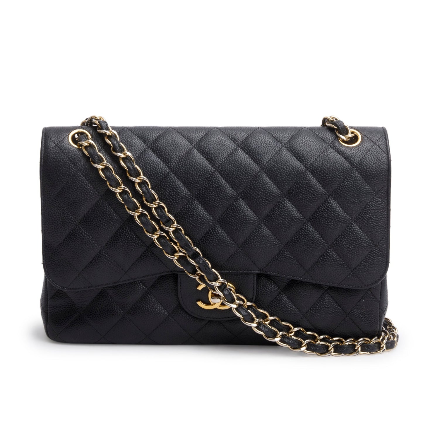 Chanel Black Caviar Jumbo Classic Double Flap Bag