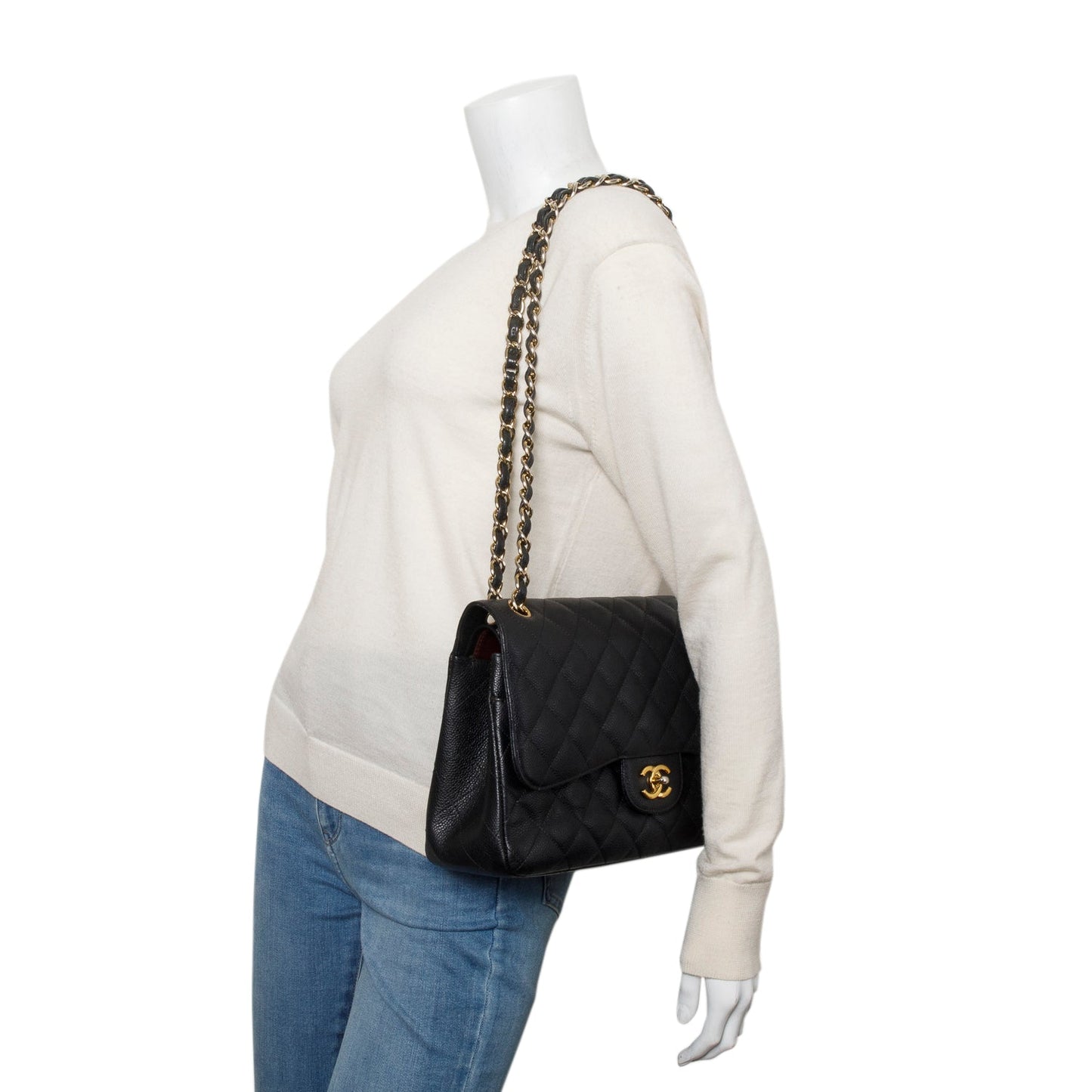 Chanel Black Caviar Jumbo Classic Double Flap Bag