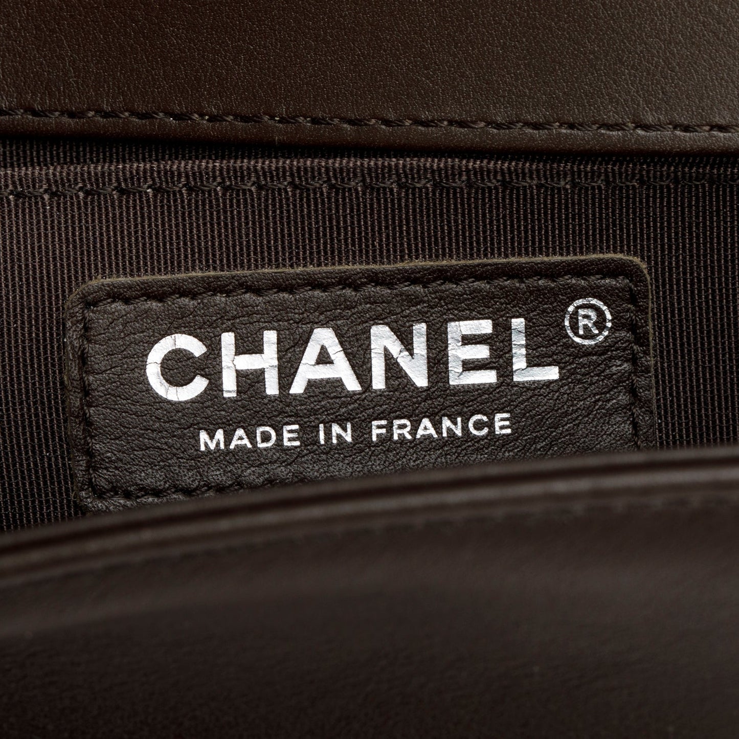 Chanel Brown Lambskin Chevron Small Boy Bag