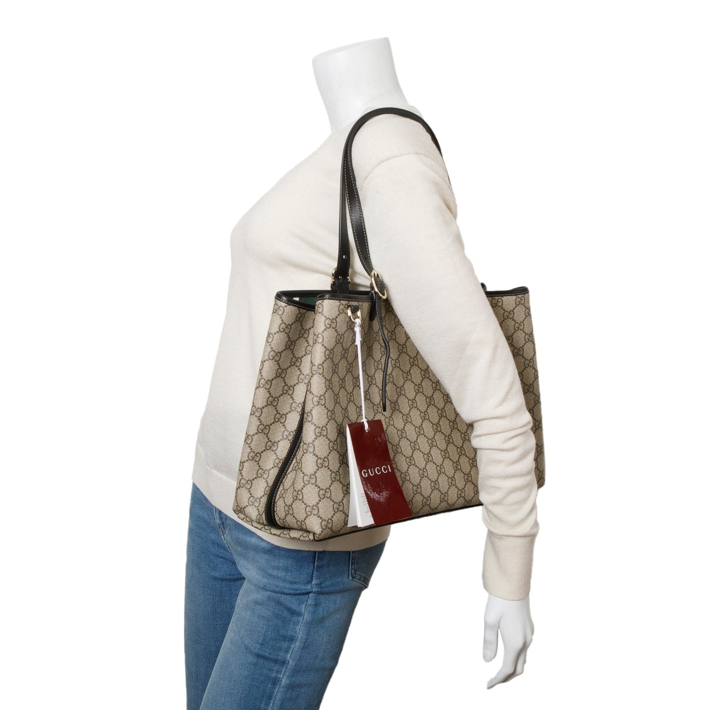 Gucci GG Supreme Monogram Emblem Large Tote Bag