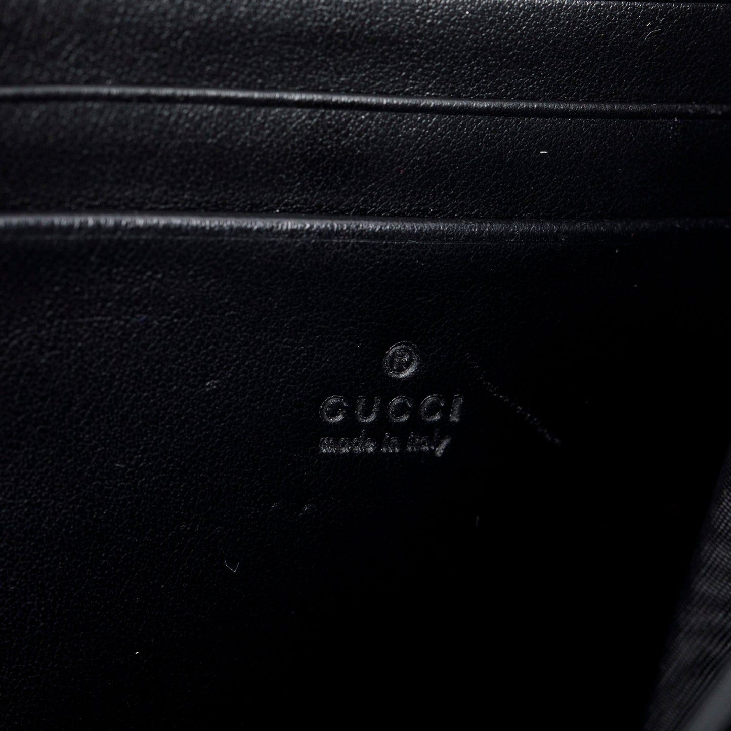 Gucci Black Calfskin Matelasse GG Marmont Chain Wallet