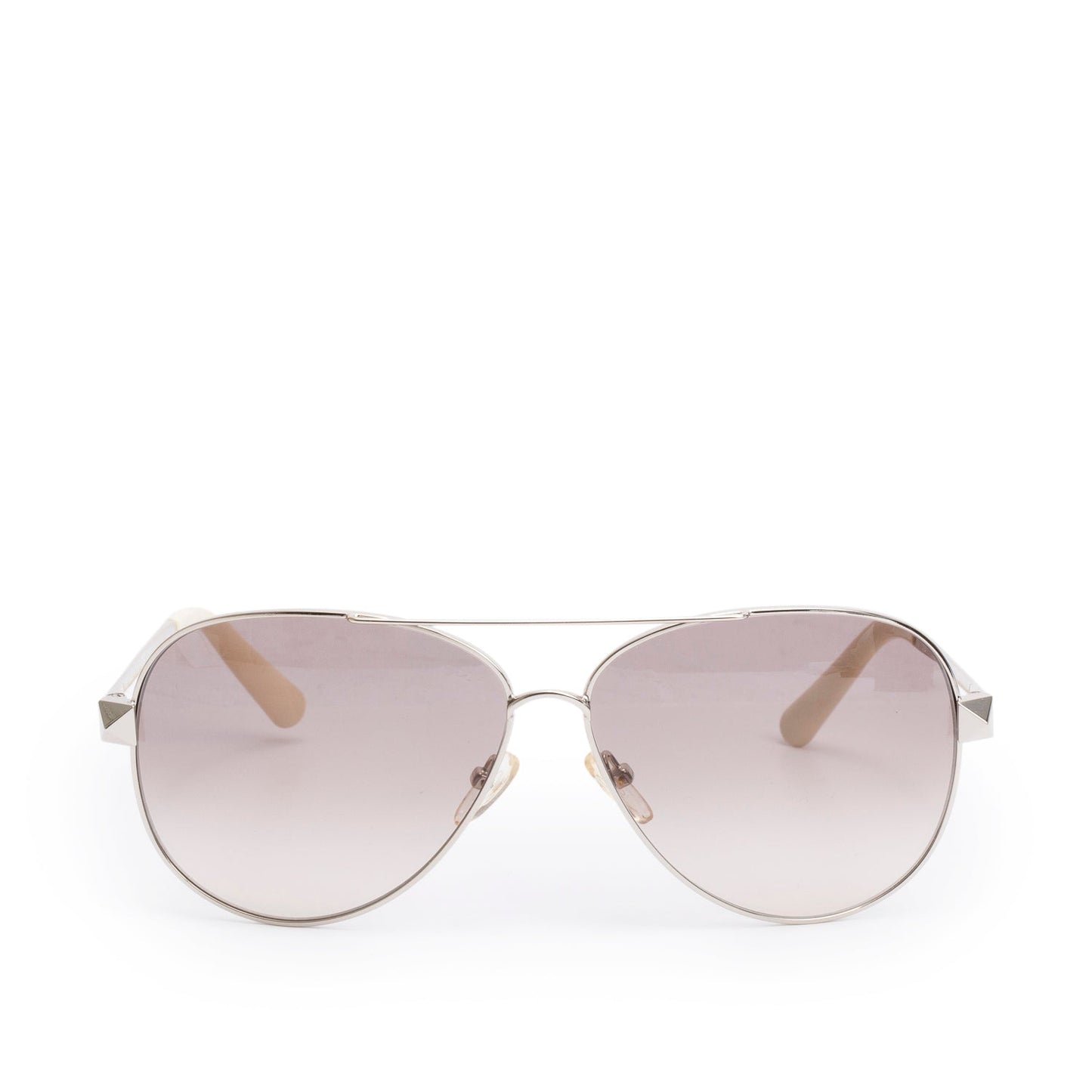 Valentino V117S Cream Rockstud Accent Aviator Sunglasses