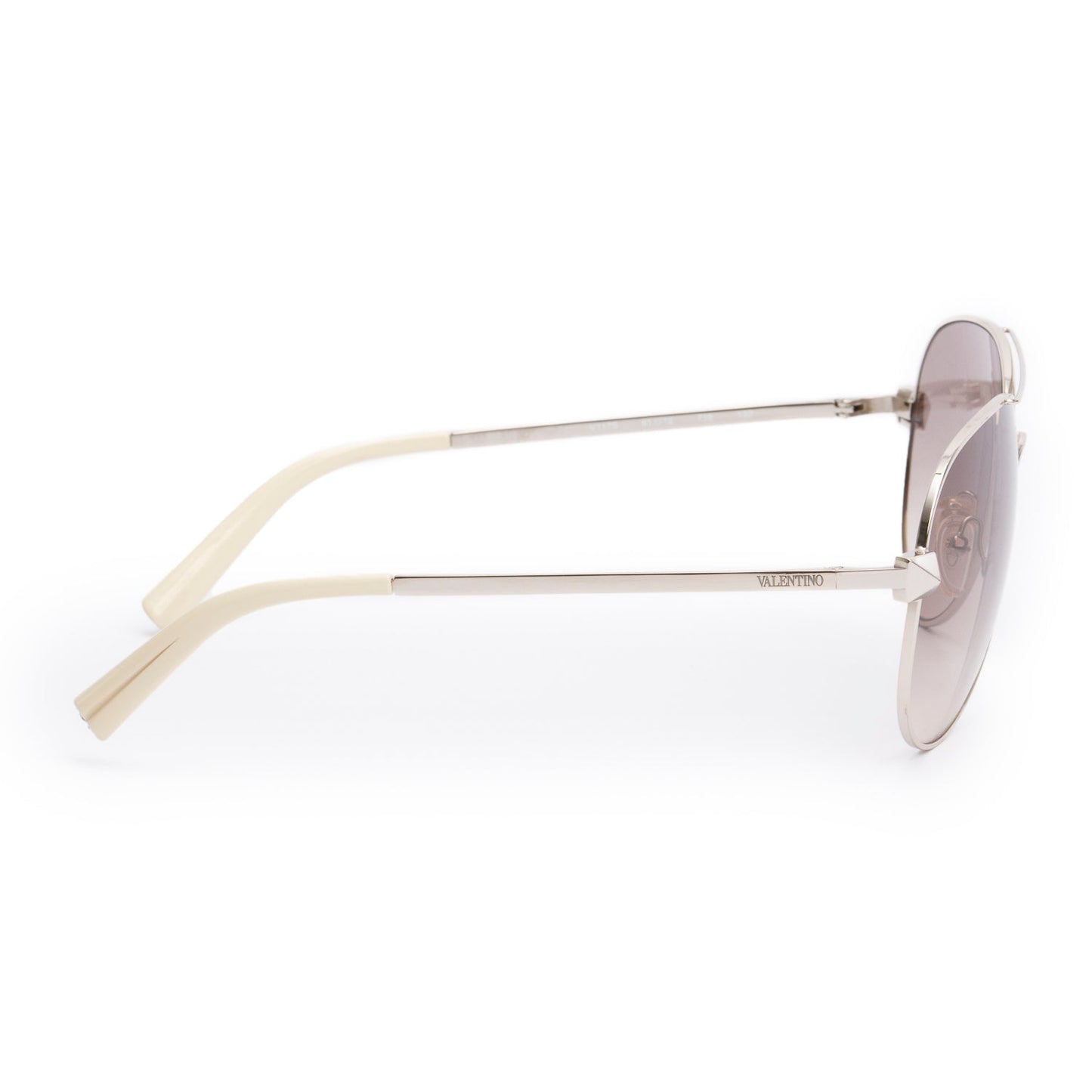 Valentino V117S Cream Rockstud Accent Aviator Sunglasses