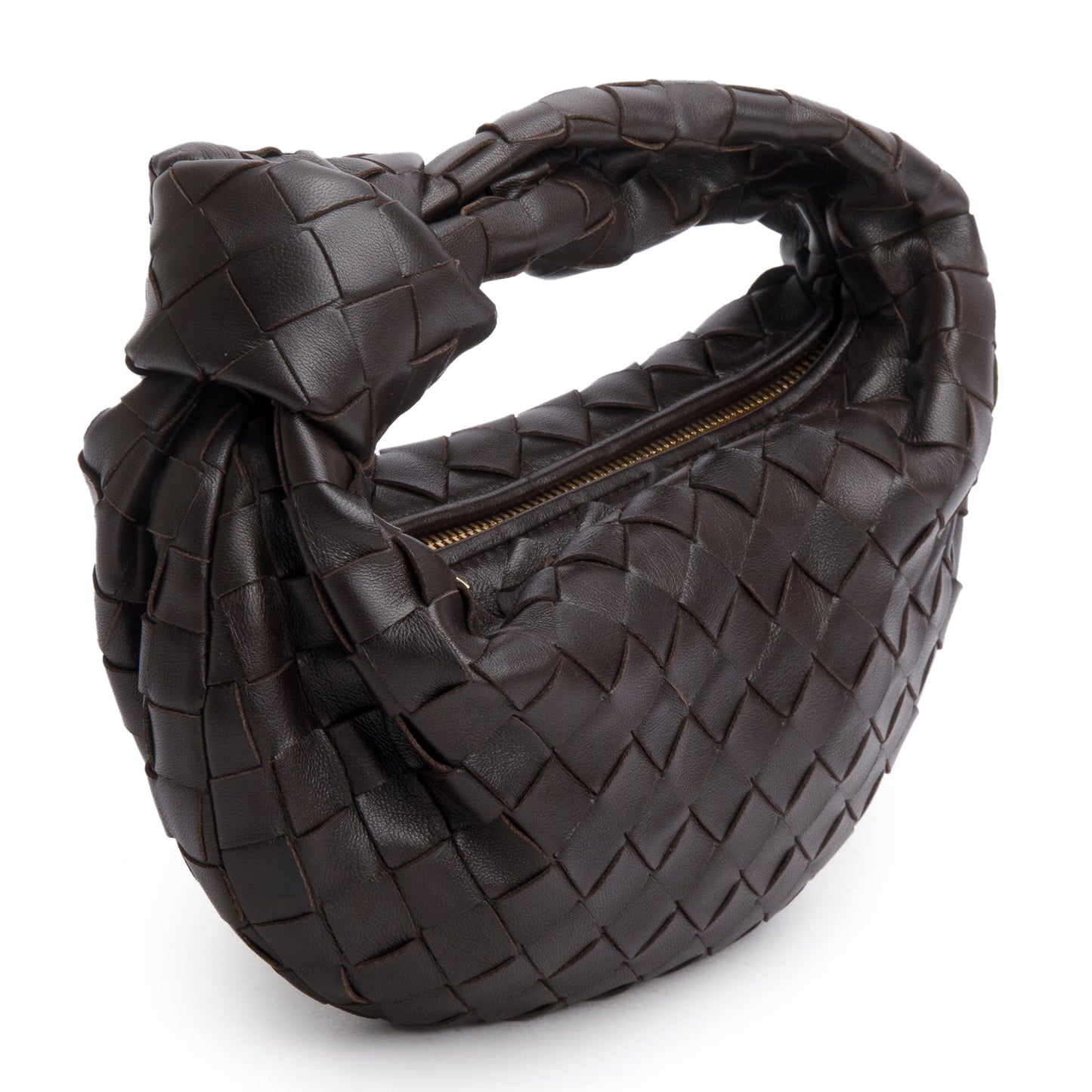 Bottega Veneta Brown Lambskin Intrecciato Mini Jodie