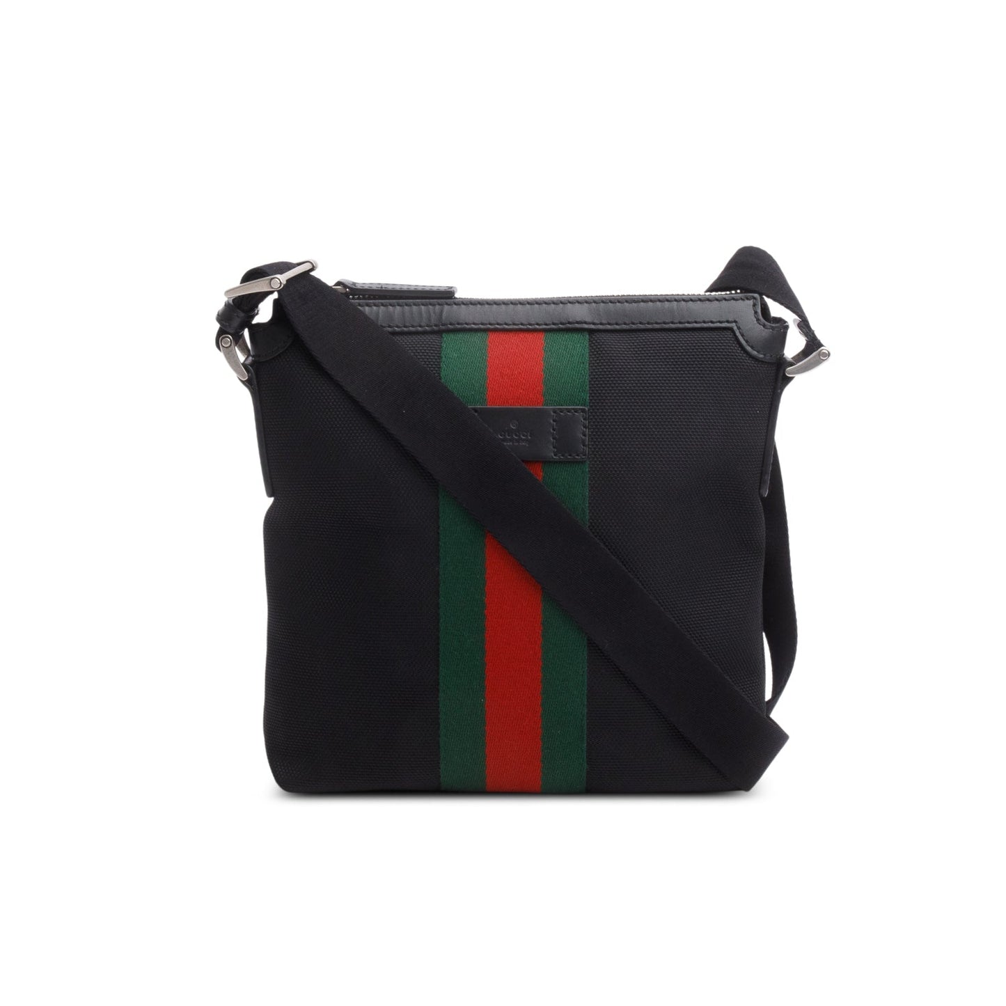 Gucci Black Techno Canvas Web Messenger Bag