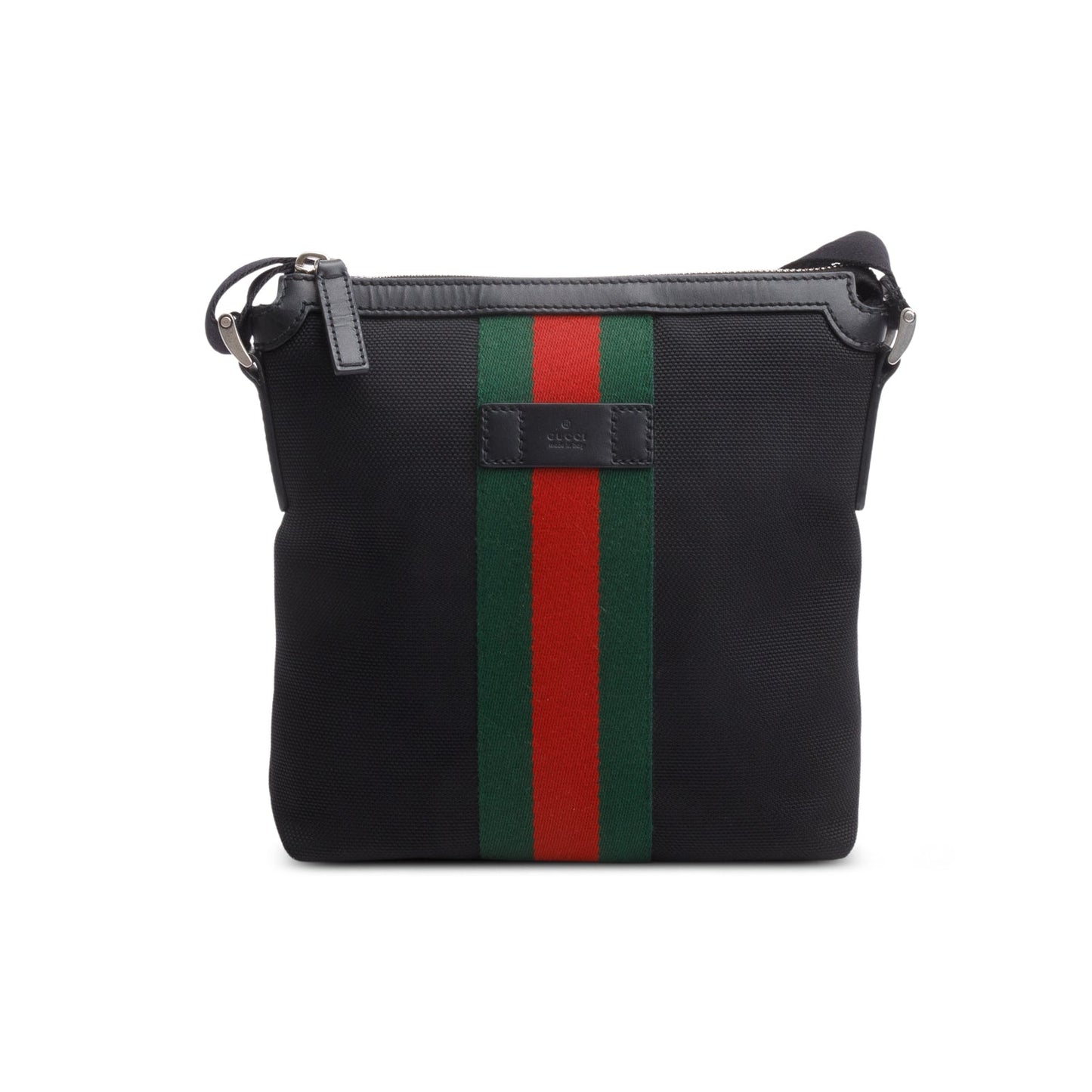 Gucci Black Techno Canvas Web Messenger Bag