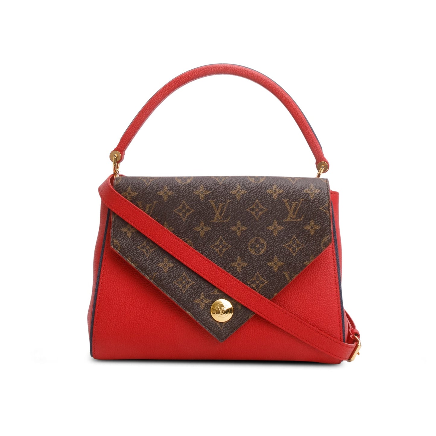 Louis Vuitton Monogram Red Leather Double V Bag