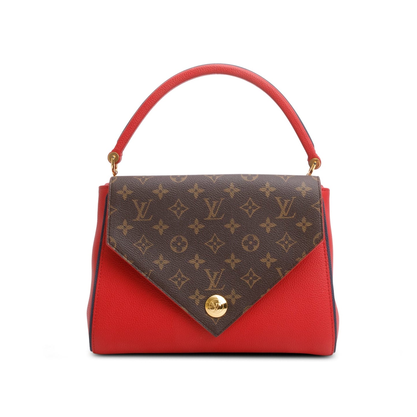 Louis Vuitton Monogram Red Leather Double V Bag