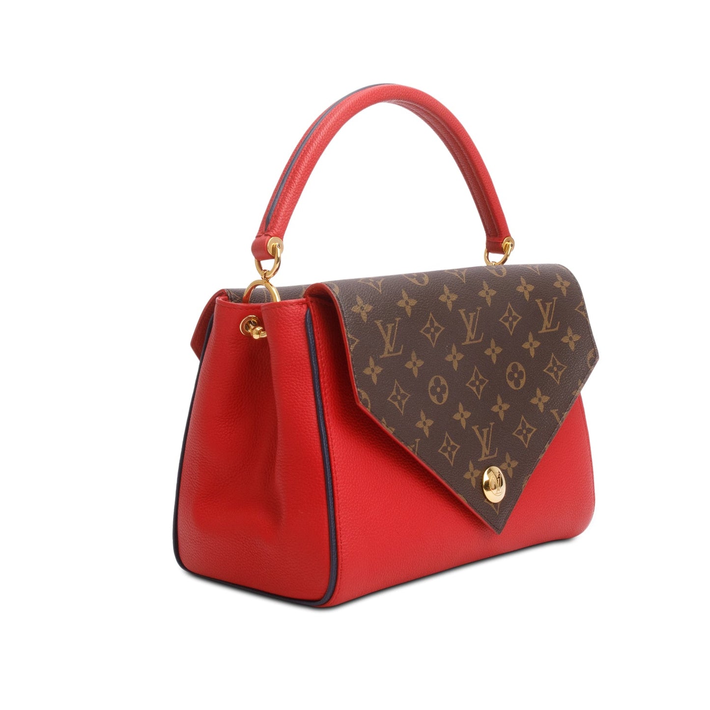 Louis Vuitton Monogram Red Leather Double V Bag