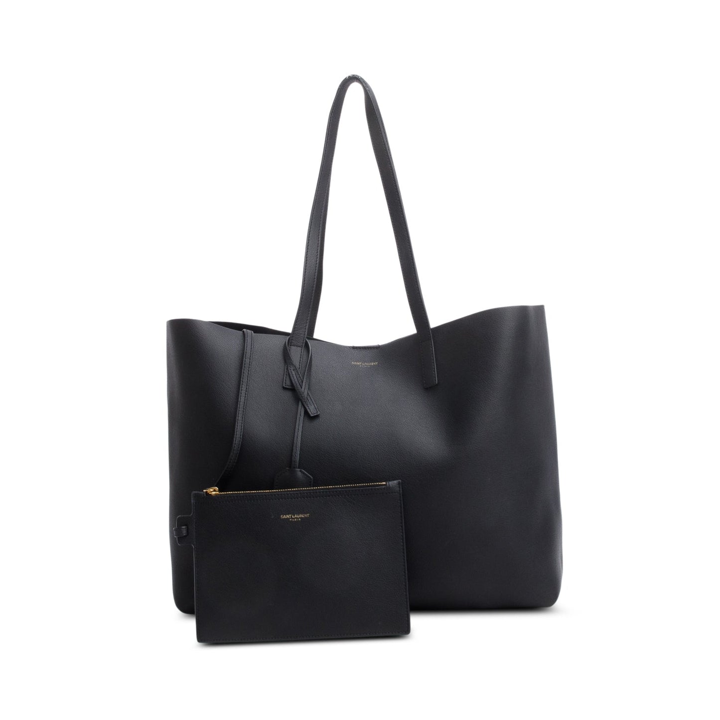 Saint Laurent Black Leather East/West Shopping Tote