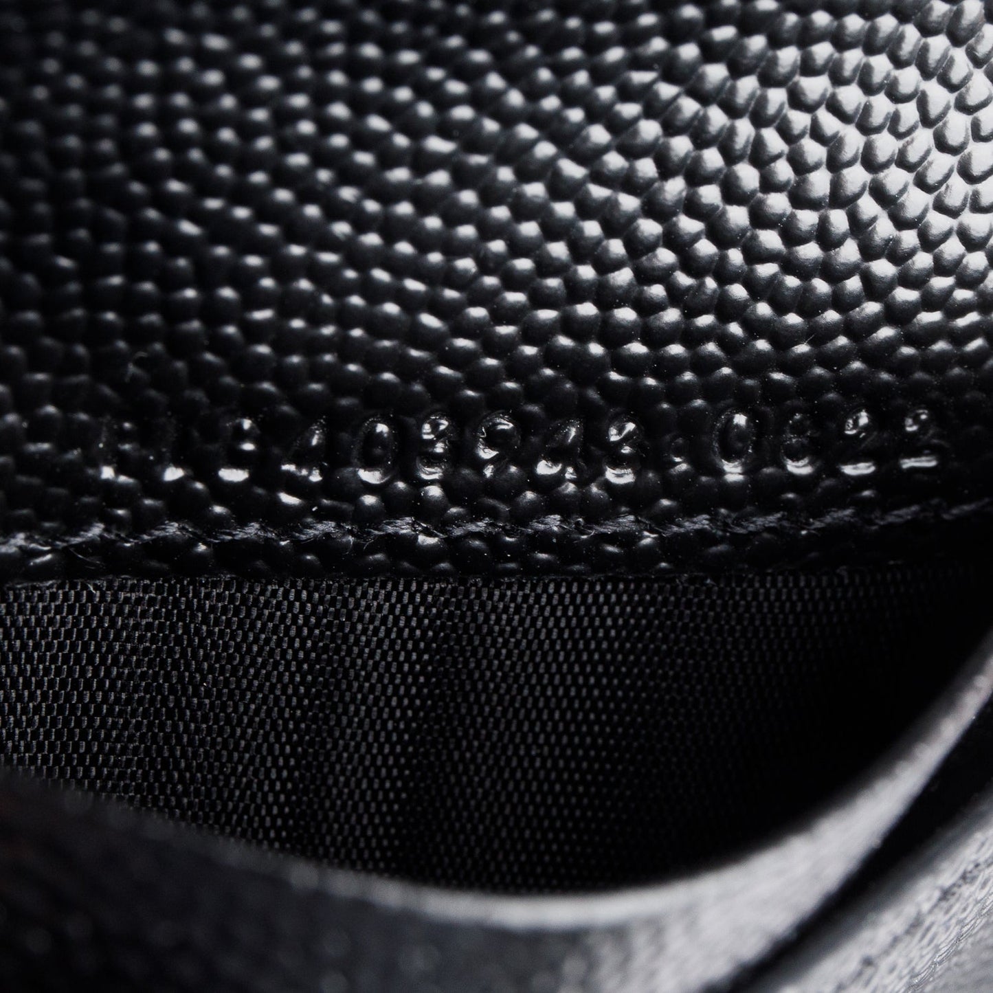 Saint Laurent 2022 Black Grain de Poudre Chevron Wallet