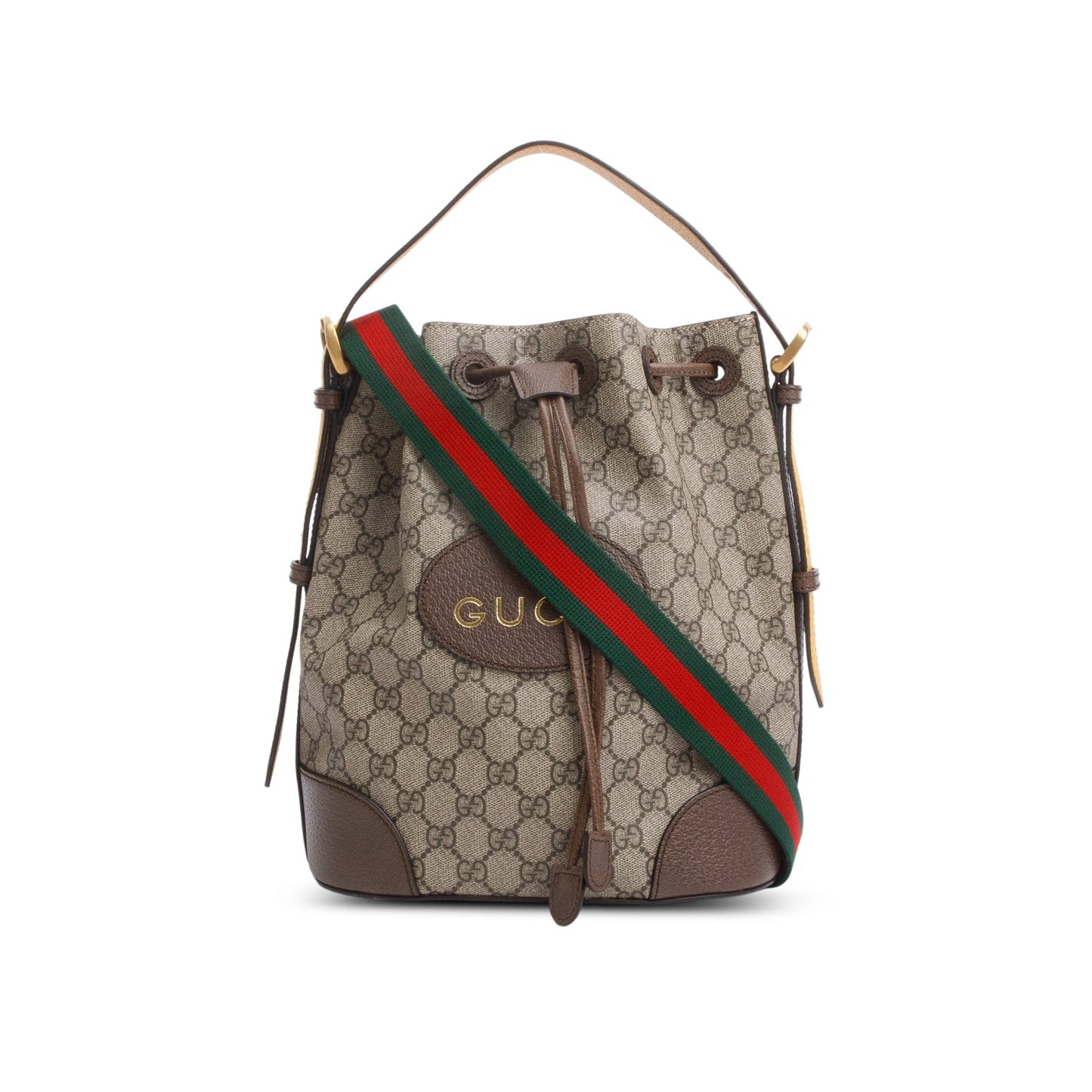 Gucci GG Supreme Monogram Neo Vintage Drawstring Bucket Backpack