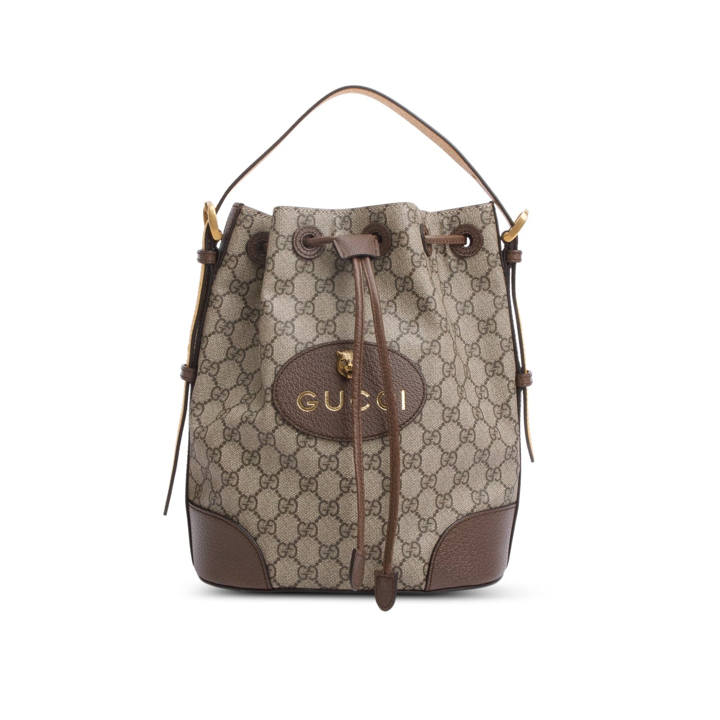 Gucci GG Supreme Monogram Neo Vintage Drawstring Bucket Backpack