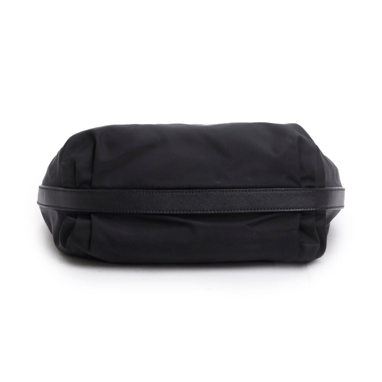 Prada Black Tessuto Nylon Saffiano Leather Shoulder Bag