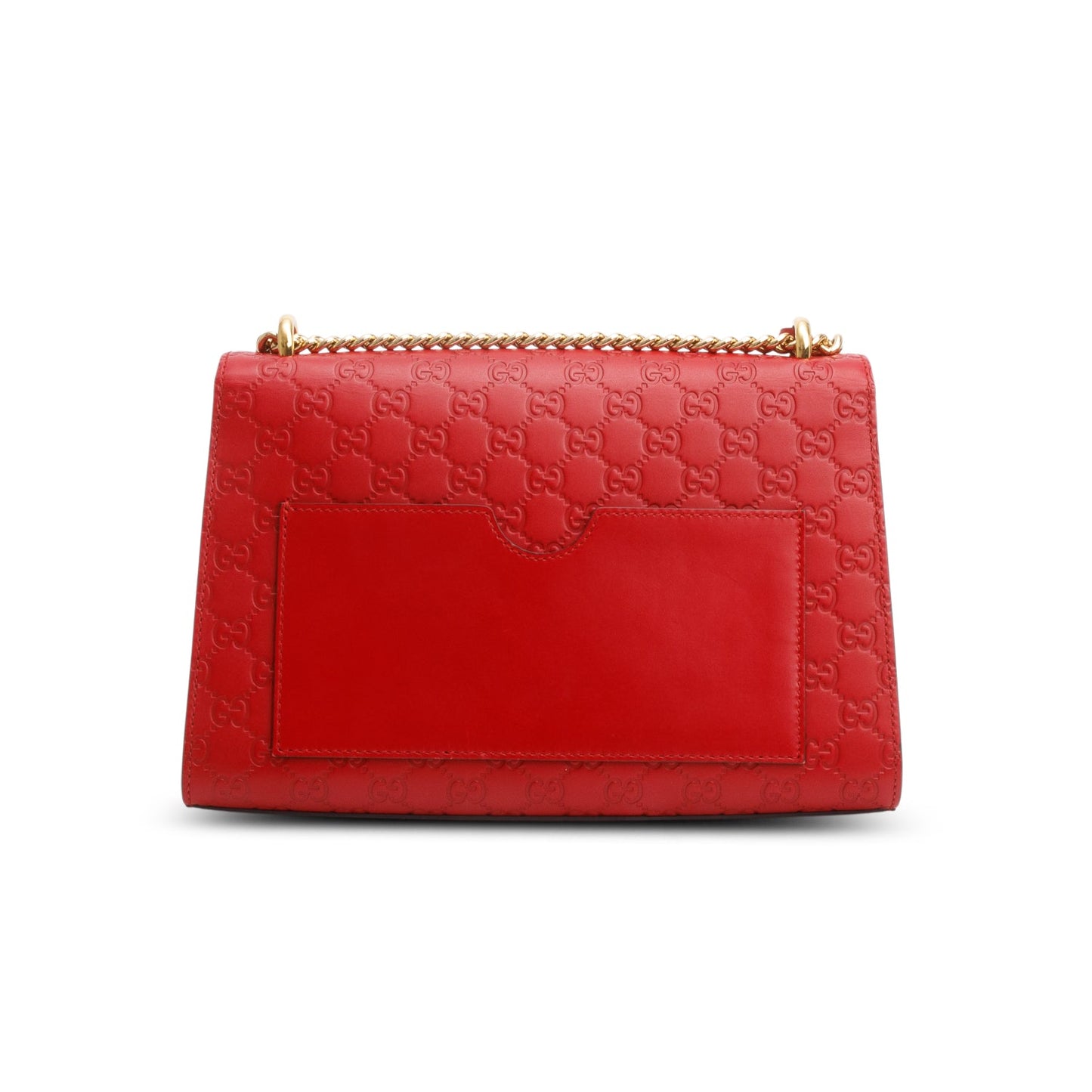Gucci Red Signature Leather Medium Padlock Shoulder Bag