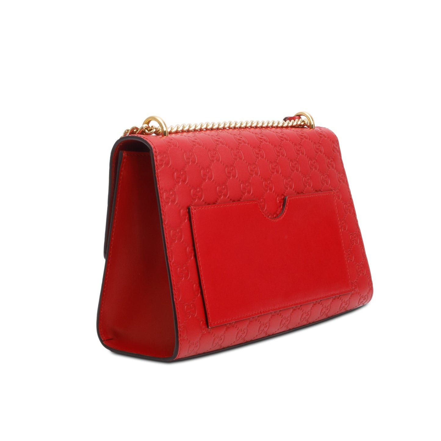 Gucci Red Signature Leather Medium Padlock Shoulder Bag