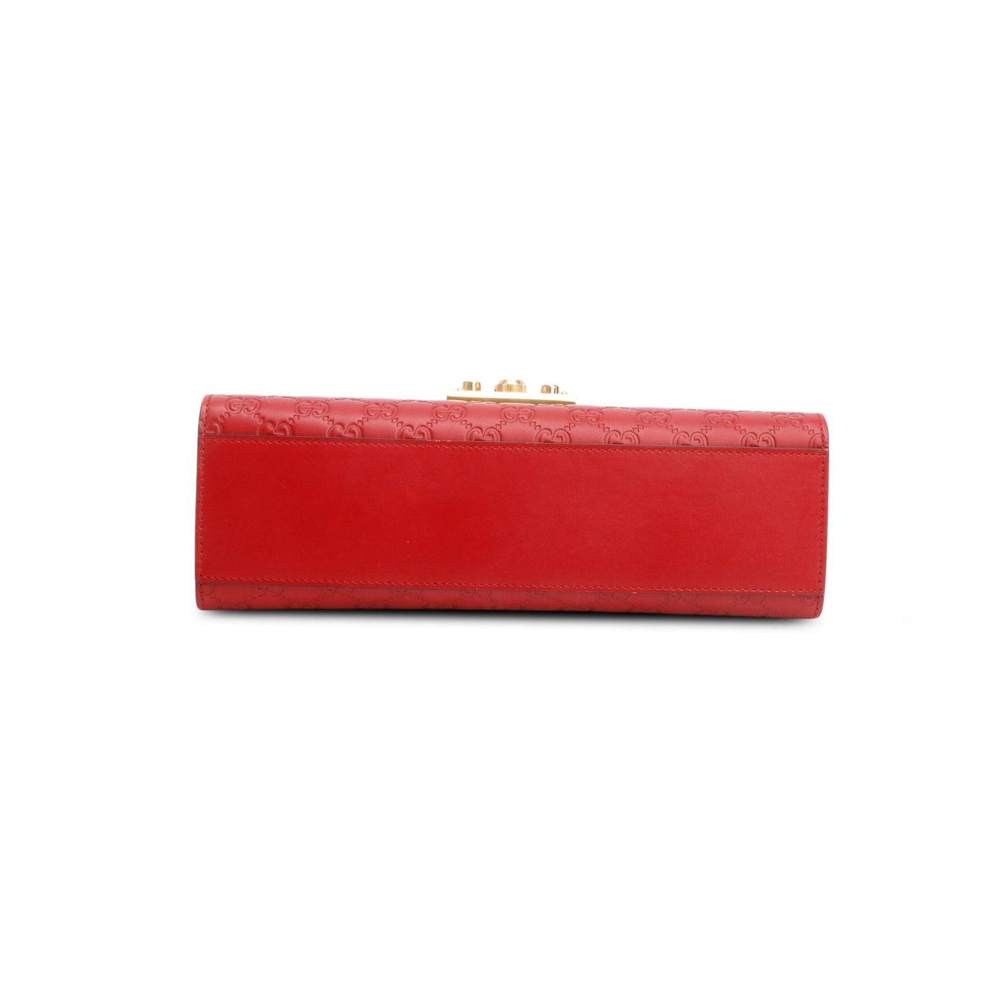 Gucci Red Signature Leather Medium Padlock Shoulder Bag