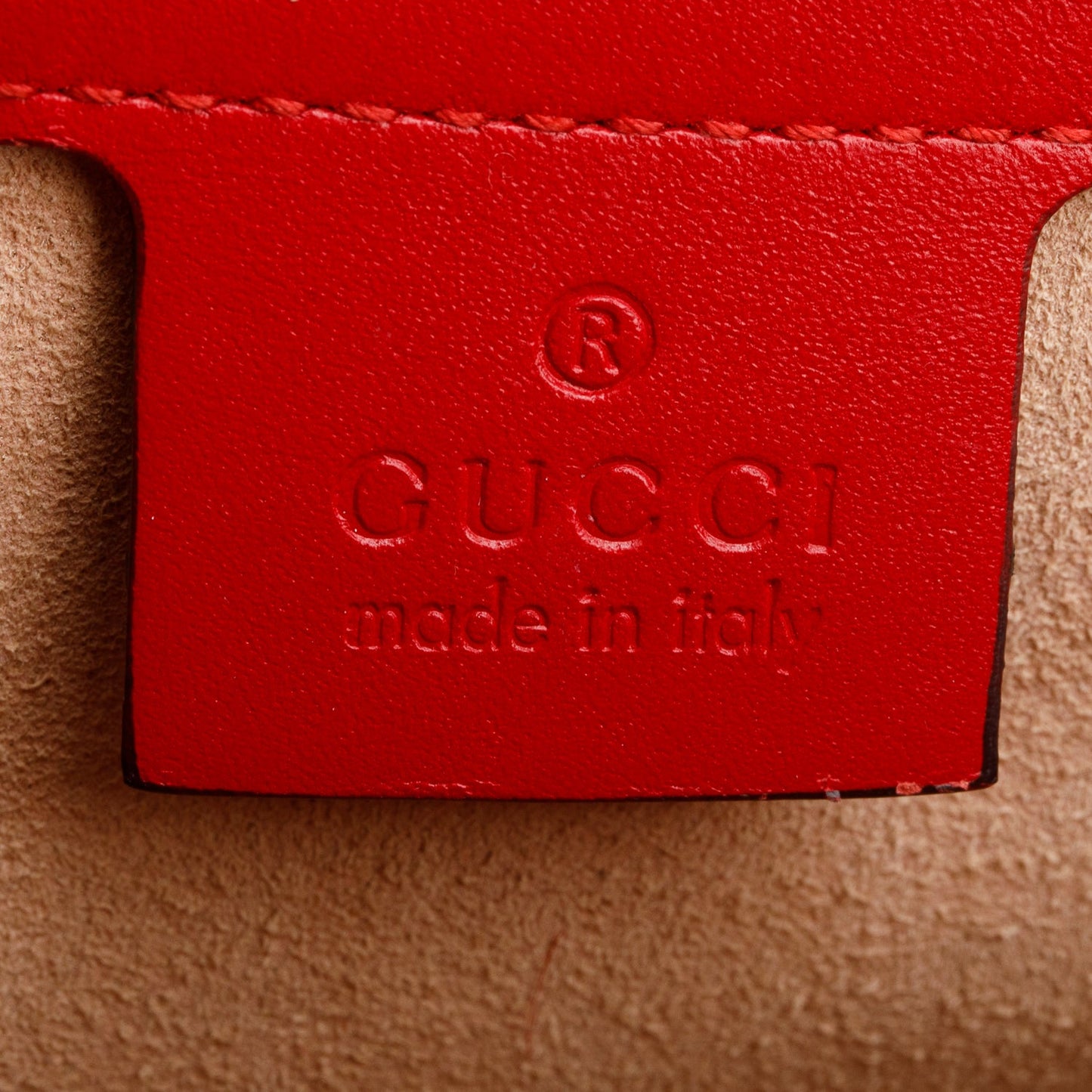 Gucci Red Signature Leather Medium Padlock Shoulder Bag