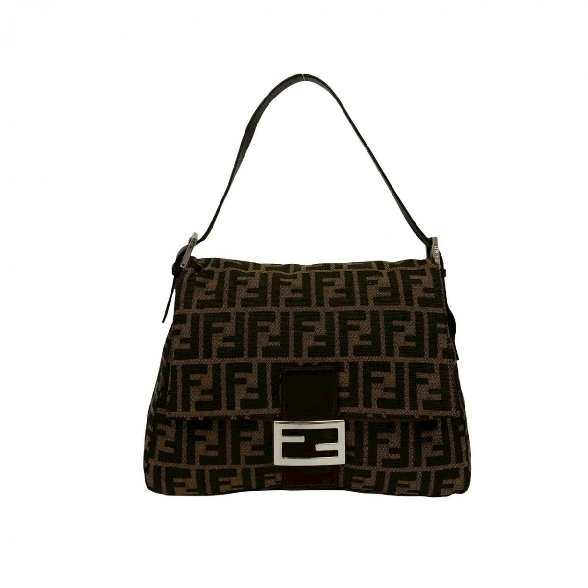 FENDI Handbag canvas Brown Mamma Bucket
